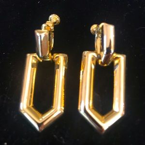 Gold tone drop earrings